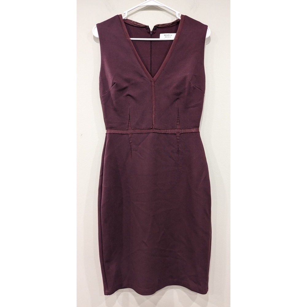 Bailey 44 Plum V-neck Mesh Sleeveless Dress Size Medium